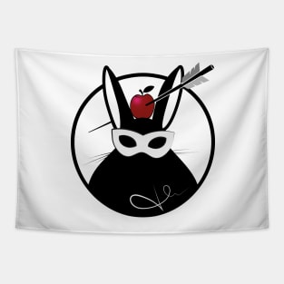 Bunny with apple and arrow patch Tapestry