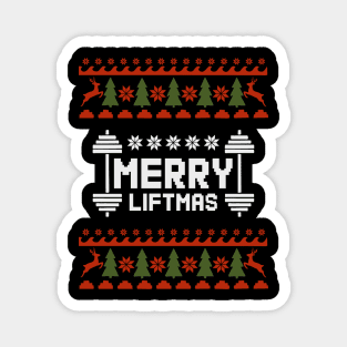 Merry Liftmas Ugly Sweater Christmas Gym Humor Magnet