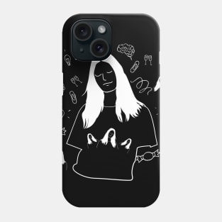 Chill Girl White doodle Phone Case