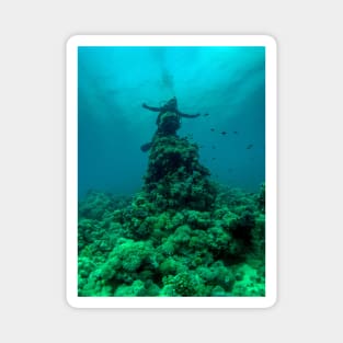 Coral reef and scuba diver Magnet