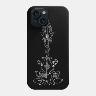 Manjushri Motif, white outline, buddhist art Phone Case