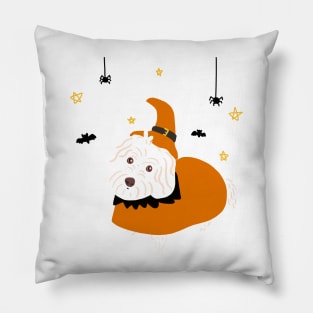 Halloween Maltipoo Dog Pillow