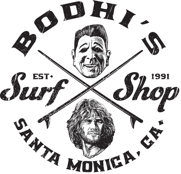 Bodhi's Surf Shop Kids T-Shirt by Alema Art