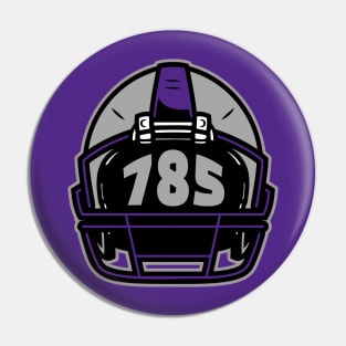 Retro Football Helmet 785 Area Code Manhattan Kansas Football Pin