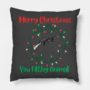 Merry Christmas You Filthy Animal Pillow