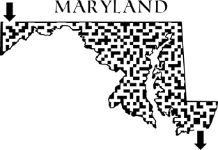 Maryland State Outline Maze & Labyrinth Magnet