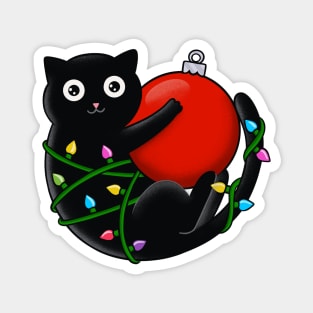 Cat and Christmas Magnet