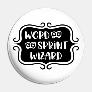 Word Sprint Wizard - Retro Writing Typography Pin