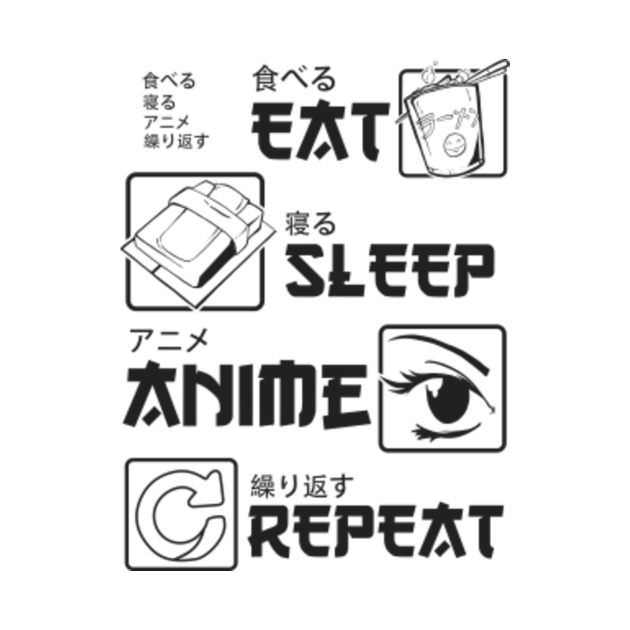 Download Eat Sleep Anime Repeat - Anime - Kids T-Shirt | TeePublic