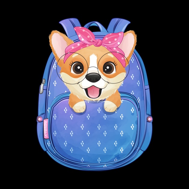 Cute little corgi sitting inside a bag tshirt by Tshirt lover 1