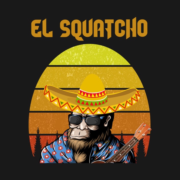 El squatcho Mexican Sasquatch Bigfoot retro t-shirt by DODG99