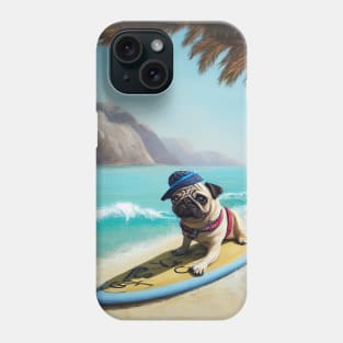 Pug surfing Phone Case