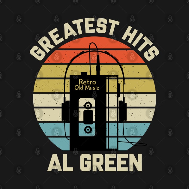 Greatest Hits Al Retro Walkman Green Vintage Art by Dinosaur Mask Store