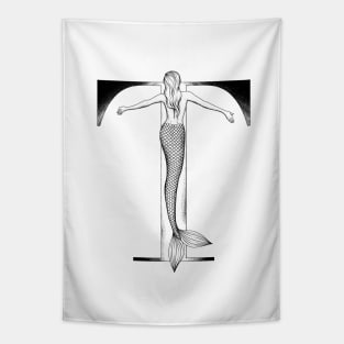 Mermaid Monogram T Tapestry