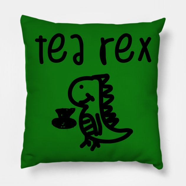 Tea Rex Pillow by Carol Oliveira