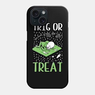 Halloween Math Teacher Shirt | Trig Or Treat Zombie Phone Case