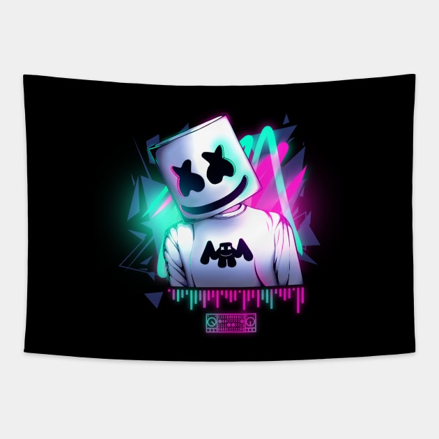 Marshmello \\ neon sound Tapestry by DenielHast