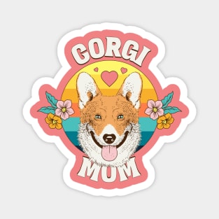 Corgi mom dog owner pet typography text logo | Morcaworks Magnet