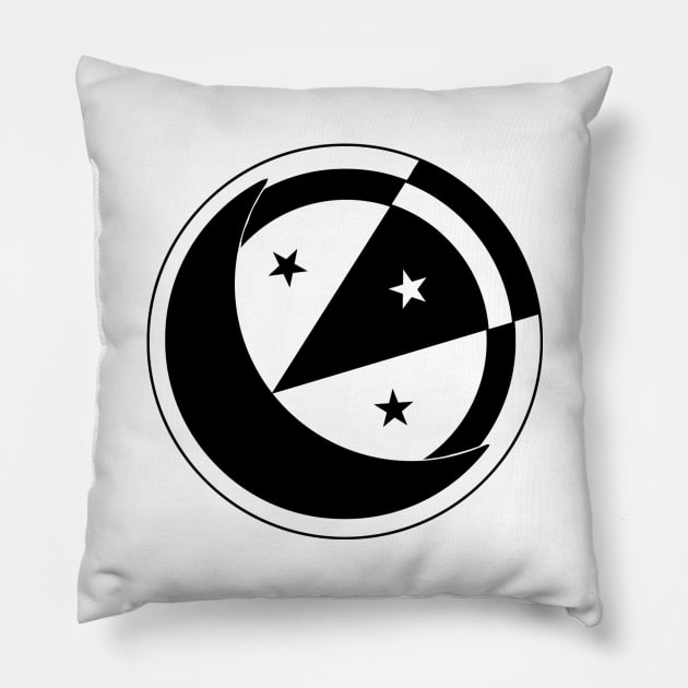 Crescent Moon - Original Logo Banner Sigil - Dark Design for Light Backgrounds Pillow by Indi Martin