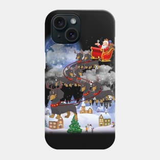 Santa Clause Drives Dachshund Reindeer Sleigh Phone Case