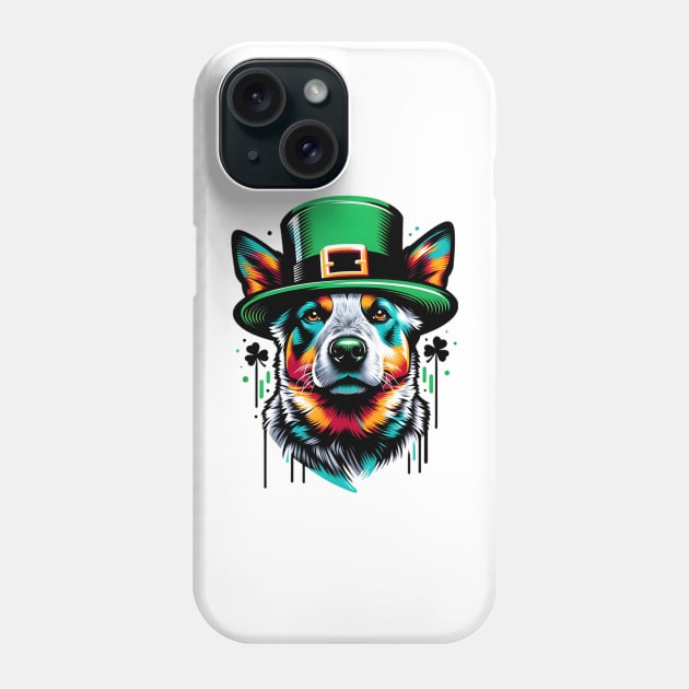 Australian Cattle Dog Revels in Saint Patrick's Day Phone Case by ArtRUs