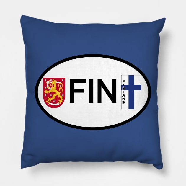 Finland car country code Pillow by Travellers