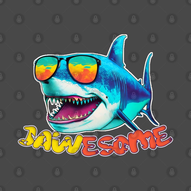 Jawsome! | Funny Shark Awesome Art by nonbeenarydesigns