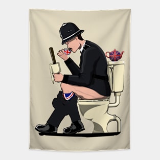 British Policeman on the Toilet Tapestry