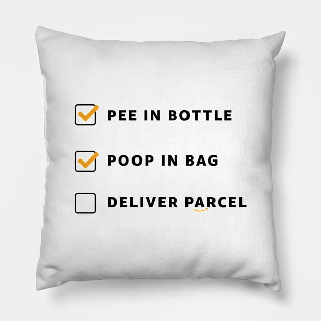 Amazon To Do List [black on white version] Pillow by dmac