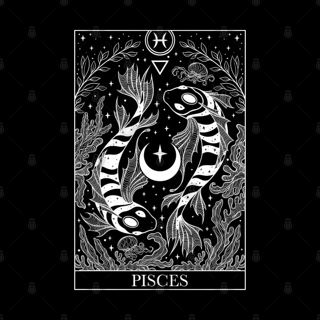 Zodiac sign tarot card Pisces by OccultOmaStore