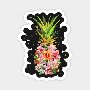 Pineapple Flowers Aloha Hawaii Vintage Hawaiian Magnet