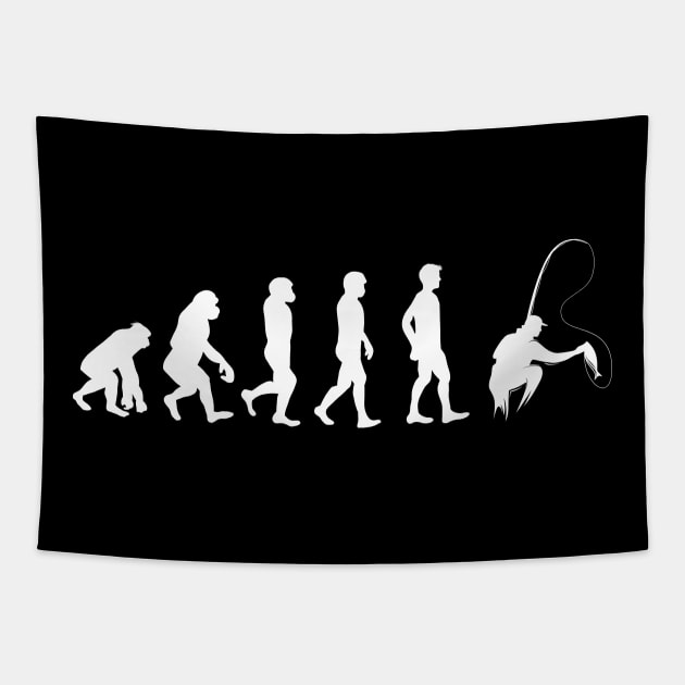 Evolution Of Man and Fishing Tapestry by DragonTees