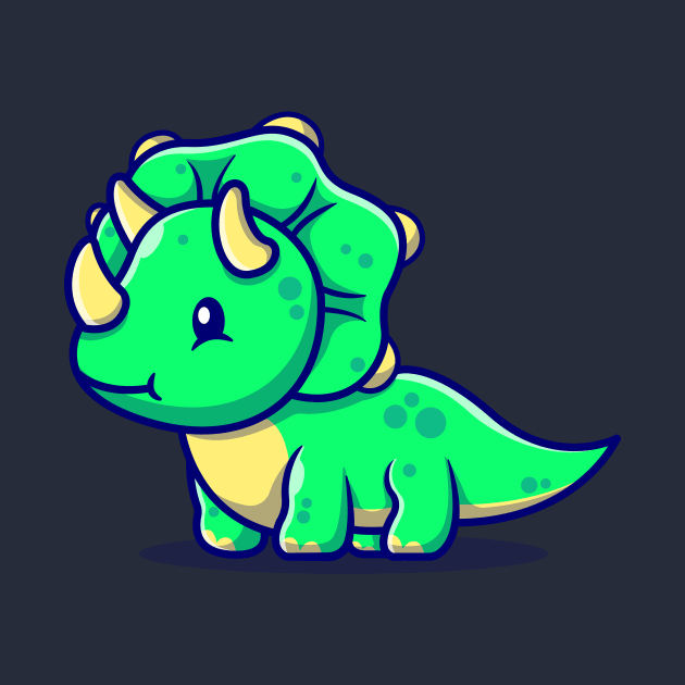 Cute Baby Triceratops Cartoon by Catalyst Labs