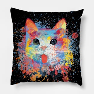 Water Color Cat Pillow