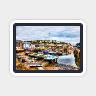 Mevagissey Harbour Fishing Boats, Cornwall, UK Magnet