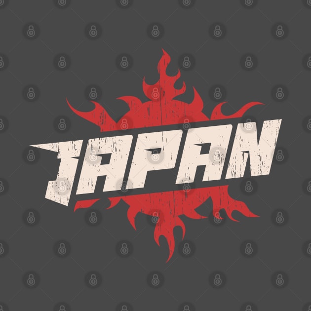 Japan logo badge fire sun emblem typography distressed by SpaceWiz95