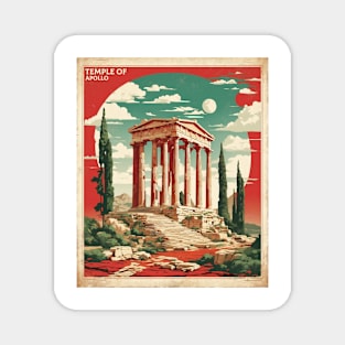 Temple of Apollo Greece Tourism Vintage Travel Poster Magnet