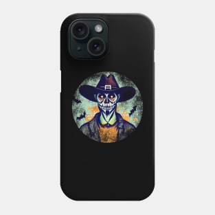 Vintage Spooky Skeleton Cowboy Phone Case