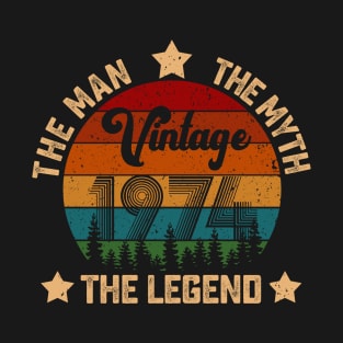 Father's Day Shirt Vintage 1974 The Men Myth Legend 46th Birthday Gift T-Shirt