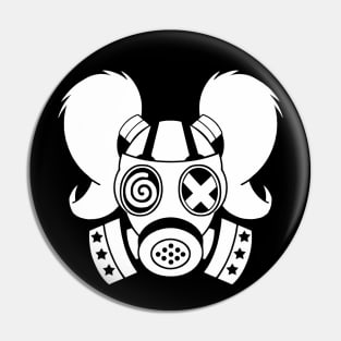 Gas Mask Girly Logo Design Pin