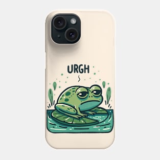 Moody Frog on Lily Pad - Perfect for Expressing Those “URGH” Days Phone Case