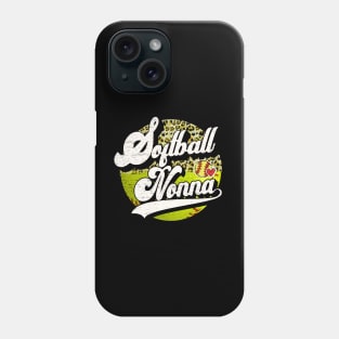 Softball Nonna Vintage Leopard Softball Family Matching Phone Case