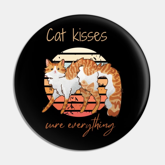 Cat kisses cure everything - Red Bicolor Furbaby - Gifts for Cat Lovers Pin by Feline Emporium