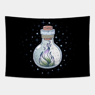 Genderqueer Fire Occult Bottle LGBT Pride Flag Tapestry