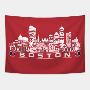 Boston Baseball Team All Time Legends, Boston City Skyline Tapestry