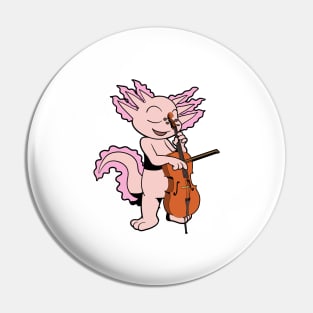 Comic axolotl plays cello Pin