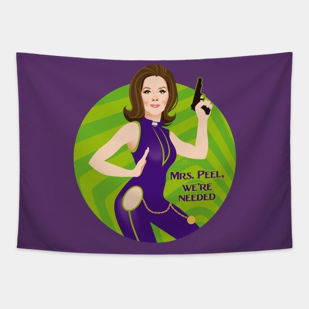 Mrs. Peel Tapestry by AlejandroMogolloArt