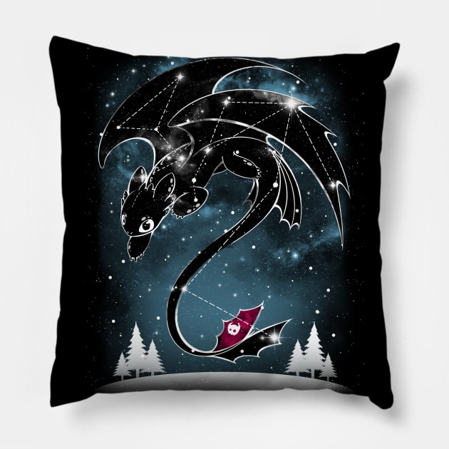 Starry Dragon Sky Print Pillow by ChocolateRaisinFury