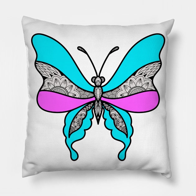 Butterfly Decorative Elegant Pillow by Ockoaries