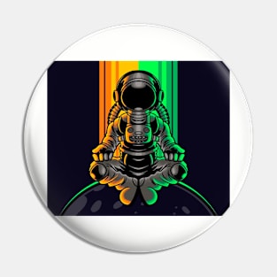 Meditation astronaut Pin